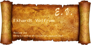 Ekhardt Volfram névjegykártya